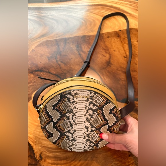 Nine West Handbags - Nine West Round Crossbody Purse 
Snakeskin Browns/Cognac Multicolor
NWithoutTag